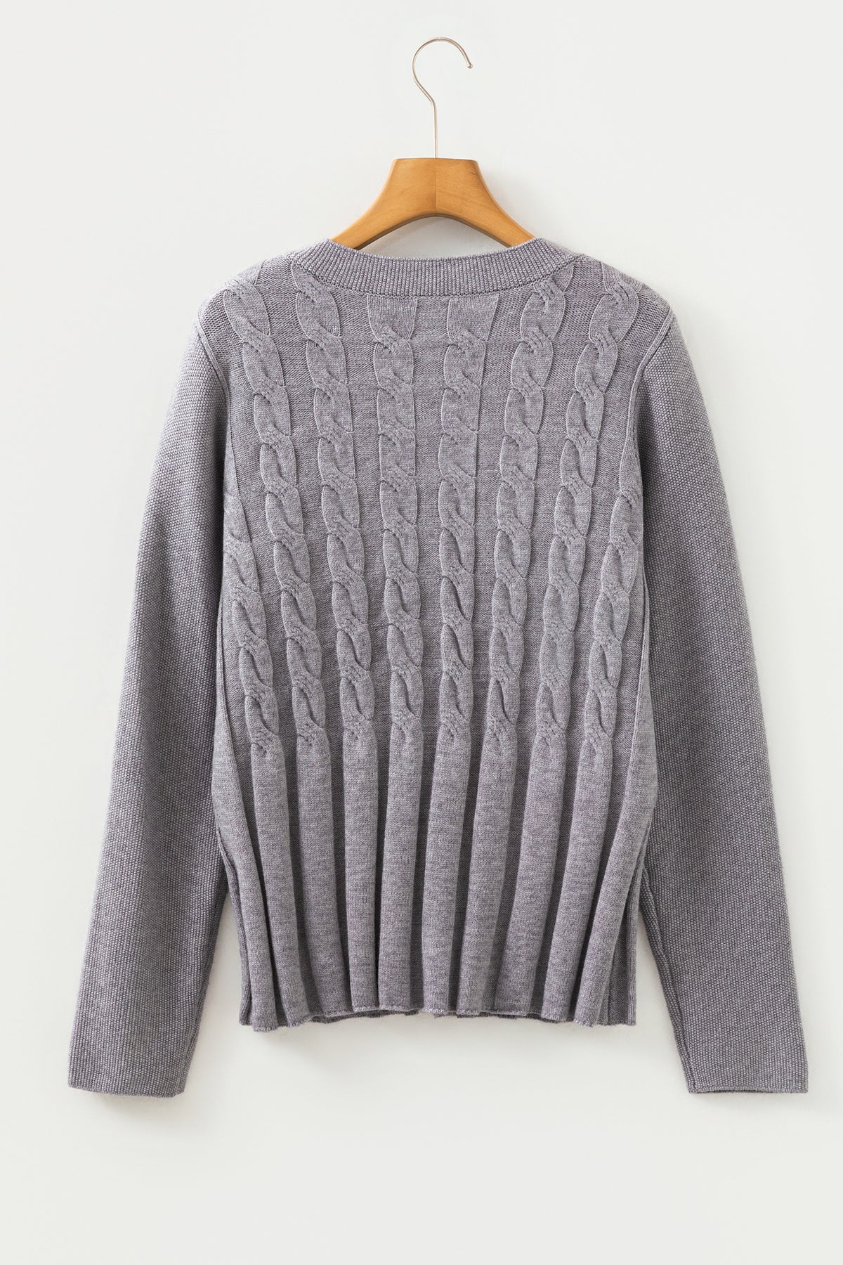 High Cable Knit Cardigan Sweater